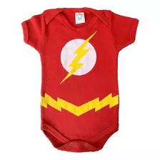 Fantasia Menino Recém Nascido Super Heroi Flash Mesversário 