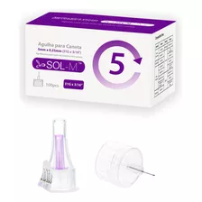 Agulha Para Caneta 5mm 31g Sol-millennium Com 100 Unidades