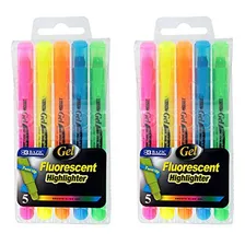 Conjunto De 5 Gel Rotulador Fluorescente, Varios Colores Flu