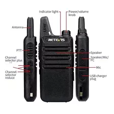 Retevis Rt22 Walkie Talkies Manos Libres Recargables Radios 