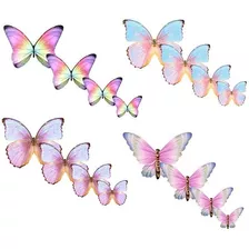 16 Mariposas Comestibles Multicolor P/ Decoración De Postres