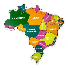 Quebra Cabeça Em Madeira Do Mapa Do Brasil Infantil 