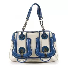 Bolsa B Bag Color Crema Con Azul Fendi Original