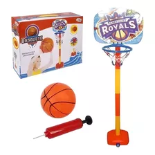 Kit Basquete Infantil Ajustável C/ Base Bola E Inflador 