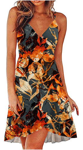 W Vestido De Mujer Con Estampado De Celosía Con Cuello En V W Vestido De Mujer Con Estampado De Celosía Con Cuello En V