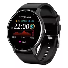 Smartwatch Genérica Zl02 Caja Negra, Malla Negra De Silicona Y Bisel Negro