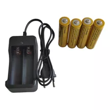 Kit Carregador Duplo+4 Baterias 18650 3,7/4,2v 9800mah