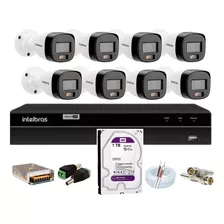 Kit Intelbras 8 Vhd 1220 Full Color Dvr 1208 1tb Purple