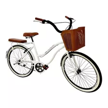  Bicicleta Aro 26 Retrô Com Assento Acolchoado E Pedaleiras