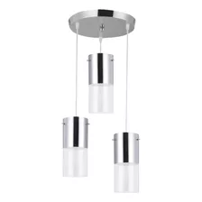 Luminária Lustre Pendente Moderno First Cromado 3 Luzes Llum Cor Prateado 110v/220v