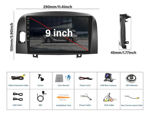 For Hyundai Sonata Nf 2004-2008 Radio, Android 11 Car Stereo Foto 2