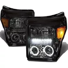 Proyector Led Drl De Doble Halo Compatible Con Ford F-250 F-