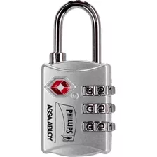 Candado De Combinación Maleta Lockers Gris Tsam 3 Phillips 