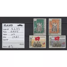 Lote2273 Laos X4 Estampillas Año 1961 Nuevas