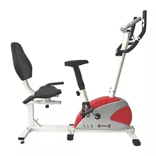 Bicicleta Magnética Horizontal Exercícios Ginastica Cor Branca Cinza E Vermelha