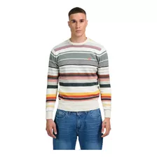 Sweater Pullover Rayado Algodón Moda Hombre Mistral 40051-16