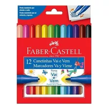 Canetinha Hidrográfica Faber Castell Vai E Vem 12 Cores