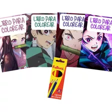 Pack 4 Libros Para Colorear Nezuko