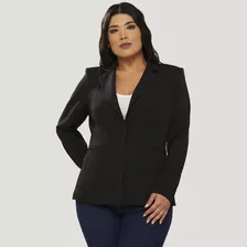 Blazer Feminino Alfaiataria Longo Sobretudo Social Plus Size