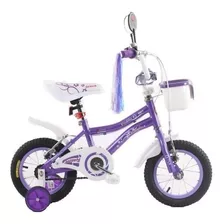 Bicicleta Niña Rodado 12, C/rueditas - Mundo Motos Color Violeta