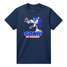 Camiseta Personagem Sonic Algodão Fio 30 Gola Redonda