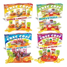 Coleção Kit Brinquedos Crec Crec Sorvete Lanche Festa Frutas