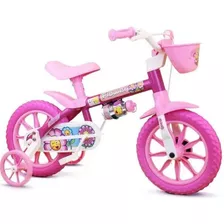 Bicicleta Infantil Menina Aro 12 Nathor Flower 2 5 Anos Rosa