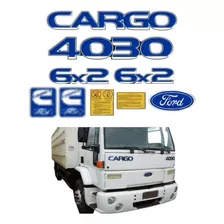 Kit Adesivo Emblema Resinado Ford Cargo 4030 6x2 Cor Padrão