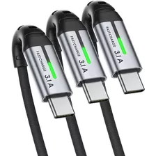 Cable Cargador Usb-c Iniu Carga Rapida Trenzado Gris 3-pack