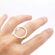 Anillo Minimalista Moderno Circulo Maxi Ring Plata 0.925