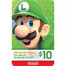 Tarjeta Eshop - Gift Card Nintendo 10 Usd - Cuenta Eeuu 