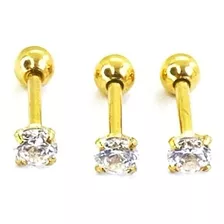 Piercing Micro-reto Ponto De Luz Pvd Gold 6mm Unidade