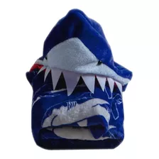 Manta Baby Com Capuz De Tubarão Azul Escuro Jolitex