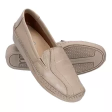Sapato Sapatilha Anabela Couro Feminino Confort - 3 Cores