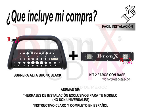 Burrera Bronx Black 2 Faros Nissan Pathfinder 2008-2012 Foto 2