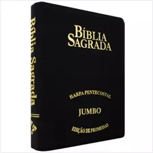 Bíblia Sagrada Rc Letra Jumbo Edição De Promessas Capa Zíper Preta