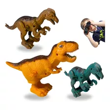 Kit 3 Dinossauros De Corda Diversão Brinquedo Infantil 