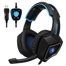 Audifonos Gamer Sades Wolf 7.1 Surround Sound Over Ear