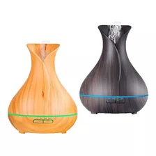 Humidificador Difusor De Aroma Petalo Con Luz Tipo Madera