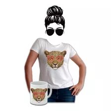 Camiseta Mujer Animal Print Estampada Mug Gratis