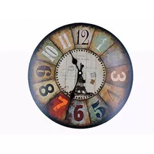 Hadaaya Mdf Wood 13 Pulgadas, Colorido Reloj De Pared Con Te