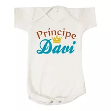 Body Bebê Príncipe Davi Menino Personalizado