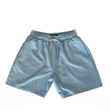 Short Praia Com Elastano - Azul Claro