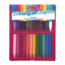 Crayones Triangulares Melissa Y Doug: Paquete De 24 En Funda