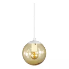 Pendente Globo Esfera De Vidro Âmbar 14cm - Branco