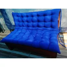 Cojin Azul Rey Con Respaldo 1,50 X 60 