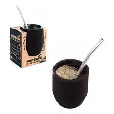 Mate Térmico Con Tapa Antivuelco Quo + Bombilla