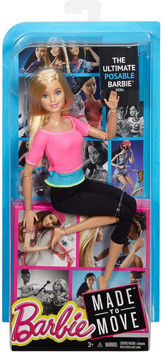 Muñeca Barbie  Hecha Para Moverse . Rosado, (pink Top) Nueva