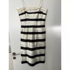 Vestido Mujer Blanco Y Negro. Bcbgmaxazria Importado Usa.