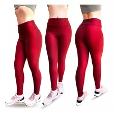 Calça Legging Suplex Atacado Vermelha Bôrdo Cores Lisas